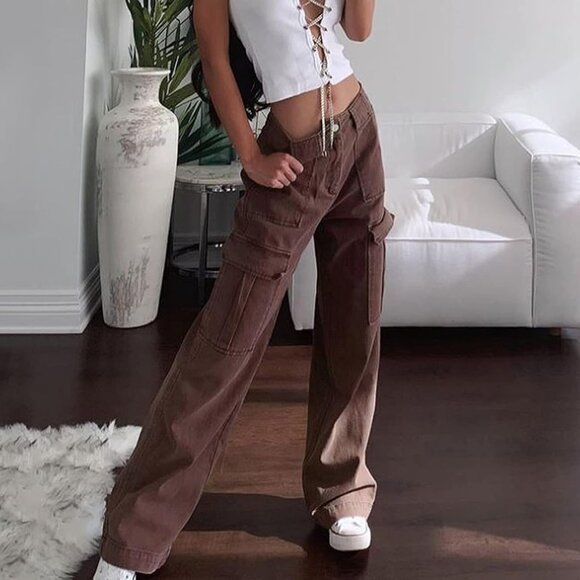 Soft & Stylish Y2K Cargo Jeans with High Waist & Pockets – Perfect Gift | XS-L - Picture 3 of 6